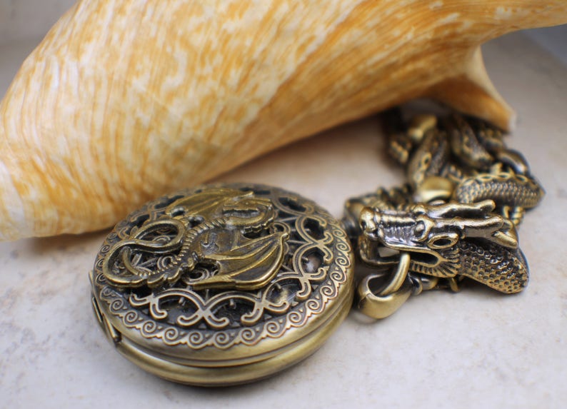 Bronze Dragon Locket Steampunk Locket Dragon Jewelry Dragon Etsy
