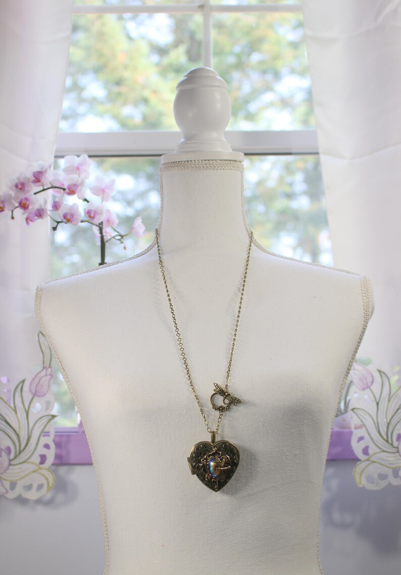 Dragonfly Music Box Locket Heart Music Box Pendant Music Box Etsy