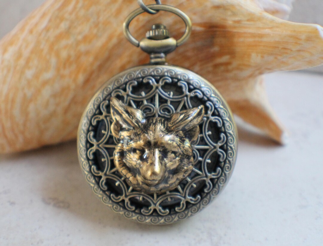 Fox Pocket Watch, Mens Pocket Watch, Battery Pocket Watch, Wedding
