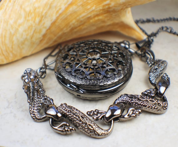 Black Dragon Pocket Watch Men s Pocket Watch Mechanical Pocket Watch Wedding Pocket Watch Groom Pocket Watch Etsy Canada