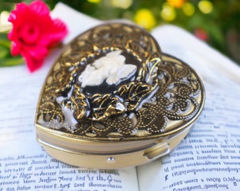 Angel Cameo  Music Box Locket, Music Box Necklace, Mini Music Box, Musical Pendant, Music Box Jewelry, Memorial Locket