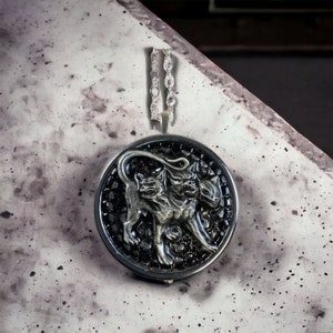 Cerebus Music Box, Round Music Box Pendant, Music Box Jewelry, Musical Photo Locket, Music Box Necklace, Music Box