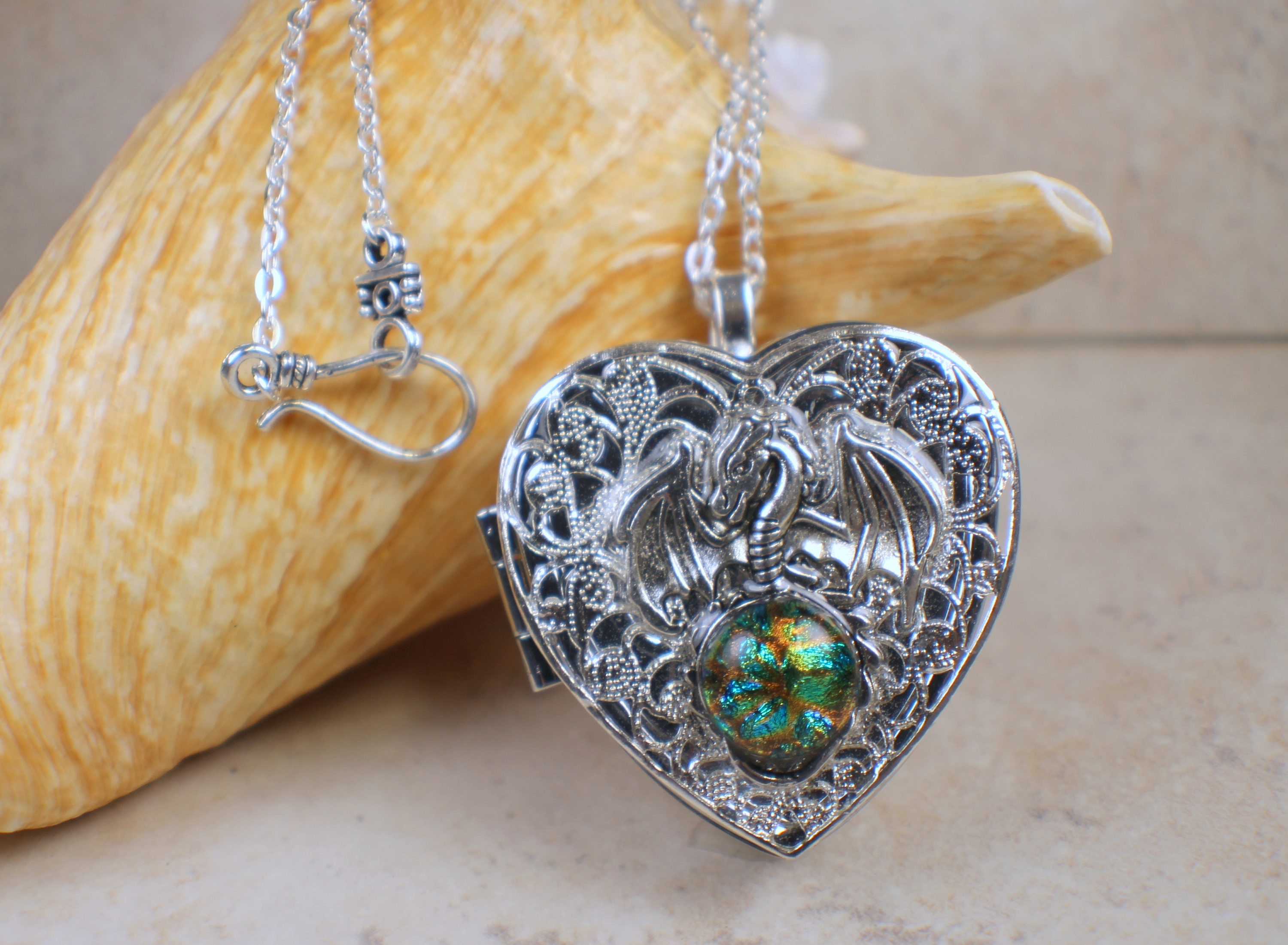 Silver Dragon Music Box Locket Music Box Necklace Mini Music Etsy