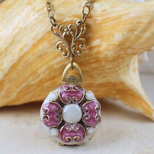 Four Photo Locket Necklace, Multi Picture Locket, Photo Locket, Multi Frame Locket, Victorian Style Locket Purple, Small Photo Locket