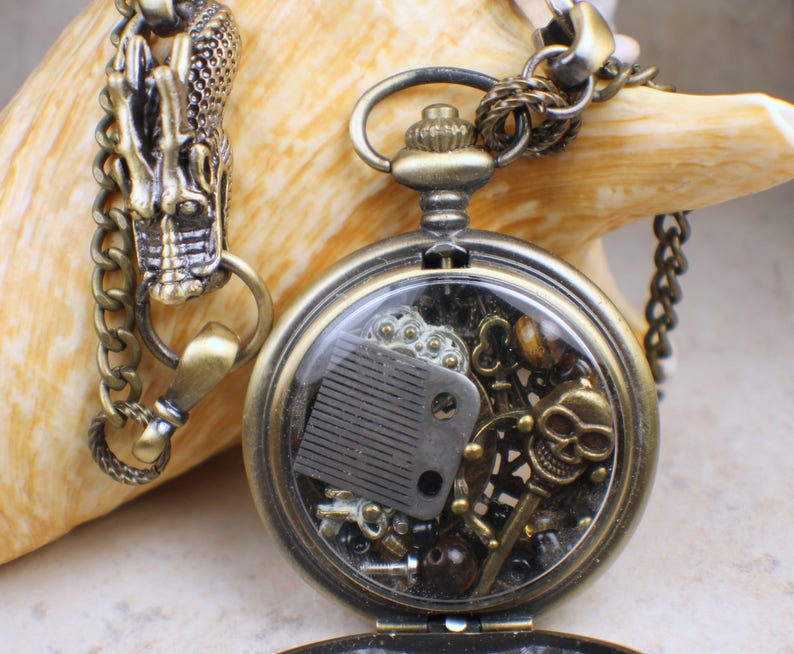 Bronze Dragon Locket Steampunk Locket Dragon Jewelry Dragon Etsy