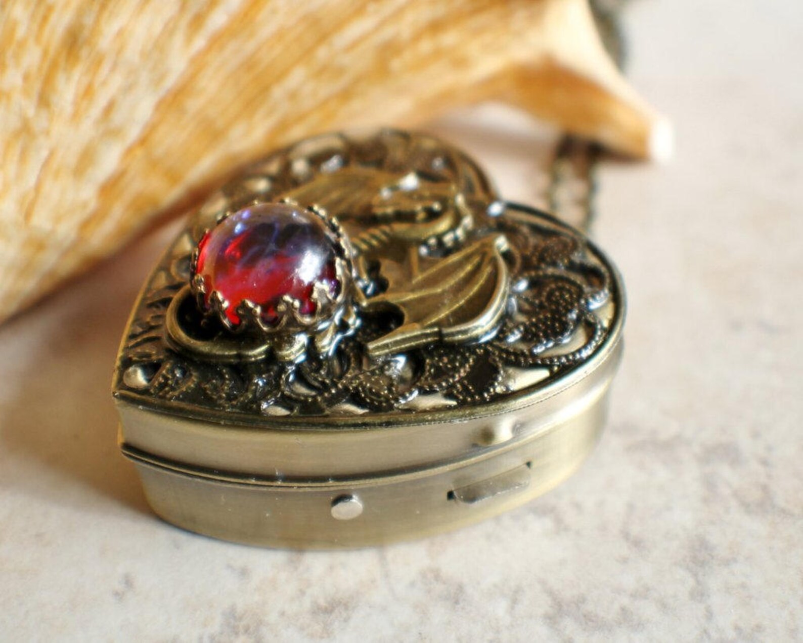 Dragon Music Box Locket Heart Music Box Pendant Music Box Etsy