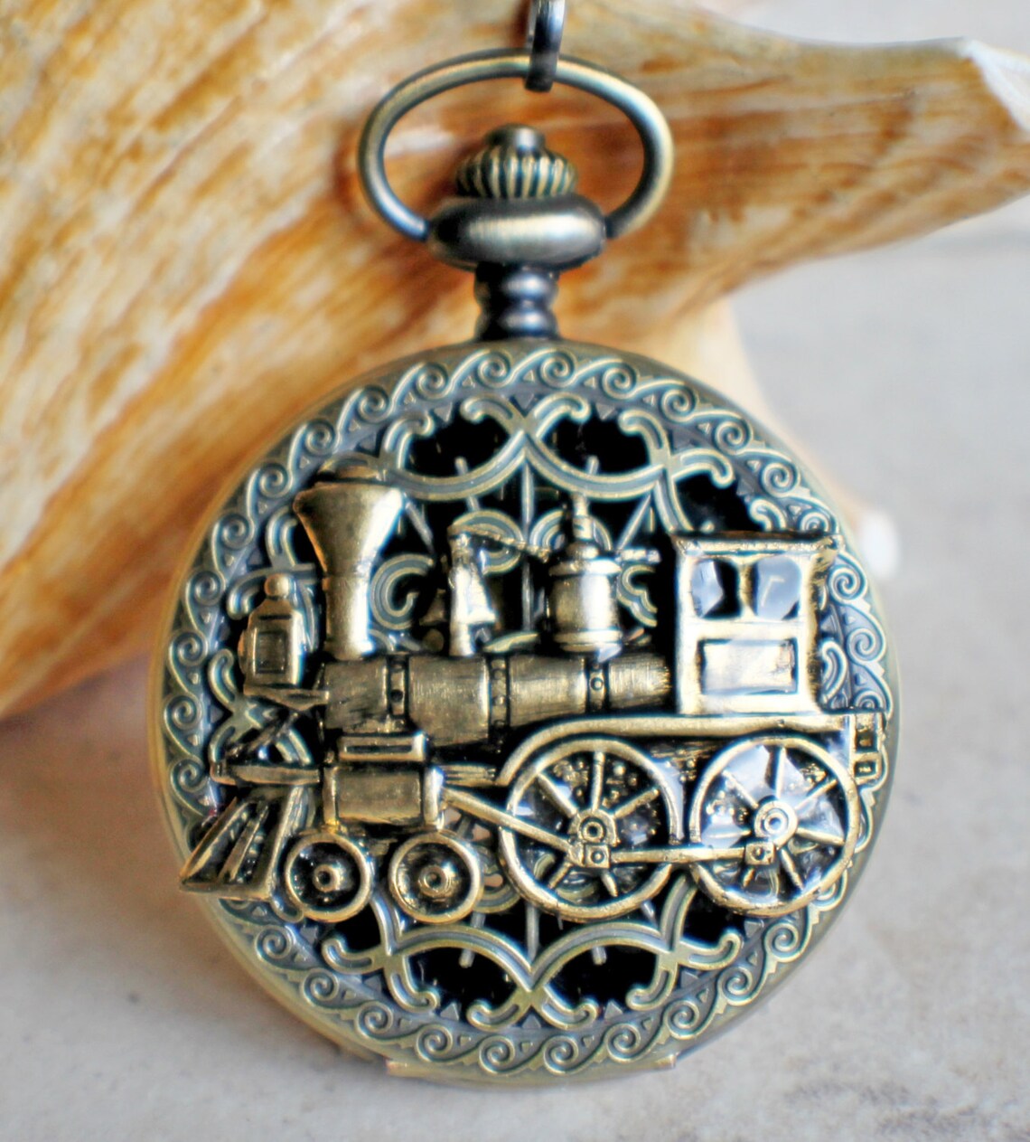 Train pocket watch men's mechanical pocket watch with Etsy