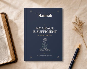 Personalisiertes christliches Tagebuch für Sie | Meine Gnade genügt – 2. Korinther 12,9 (Lutherbibel) | Geschenk für ein befreundetes Gemeindemitglied