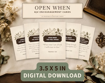 Open When Cards Kjv Scripture Encouragement Card Gift Christian Printable Faith Gift Bible Verse Care Package Church Member Support Friend