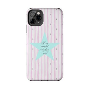 Preppy Y2K Star Phone Case Pink Striped | Whimsical Coquette iPhone Cover | Cute Manifestation Phone Case | Trendy Aesthetic Gift