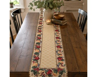 Set di 2 runner da tavola vintage con arazzo di frutta - 72" (183 cm) stile rustico/raccolto