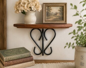 Vtg Home Interiors Wood/Metal Wall Sconce Farmhouse Half Shelf Cottagecore NEW