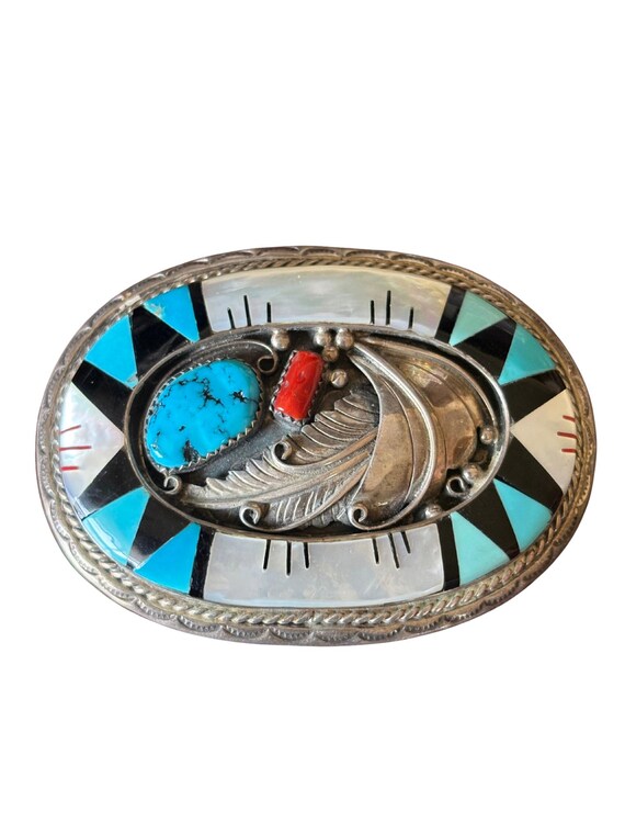 Zuni Native American Style Belt Buckle
