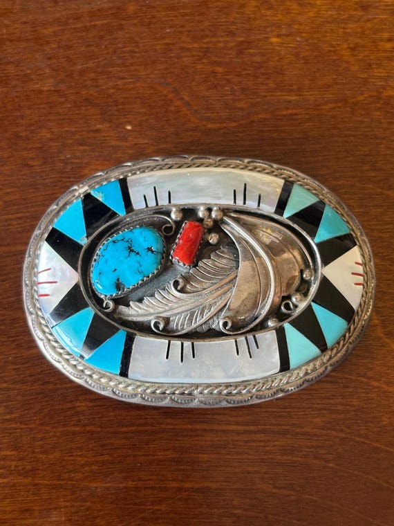 Zuni Native American Style Belt Buckle View 2