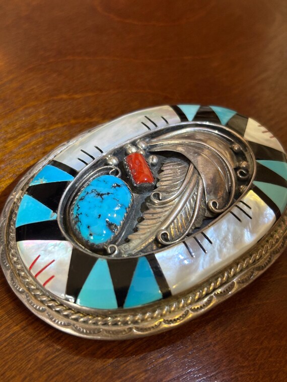 Zuni Native American Style Belt Buckle View 4
