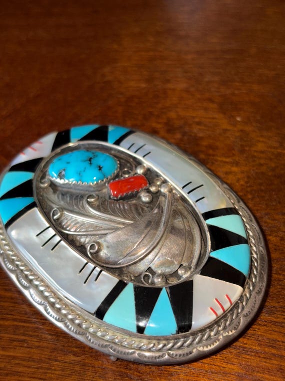 Zuni Native American Style Belt Buckle View 5