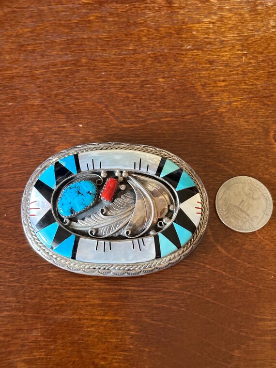 Zuni Native American Style Belt Buckle View 3
