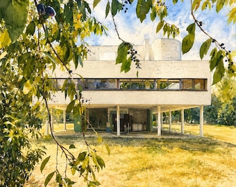 Villa Savoye Photographic Painting by Le Corbusier (Digital Print)