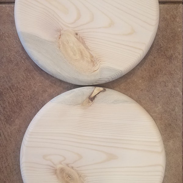 2 Blue stained pine disks #103