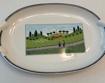 Villeroy & Boch Design Naif Wedding 12.5" Handled Cake Plate Platter Laplau