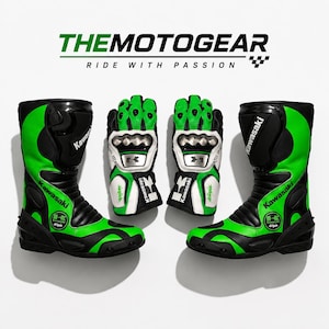 Kawasaki Ninja motorcykelstövlar | Sportstövlar i äkta läder | Skyddsutrustning