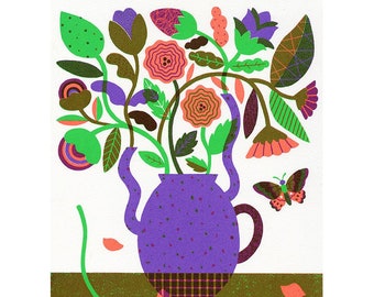 Flowers in a Vase, Original Screenprint