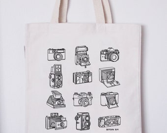 Organic Cotton Heavy Canvas Tote Bag-Cameras