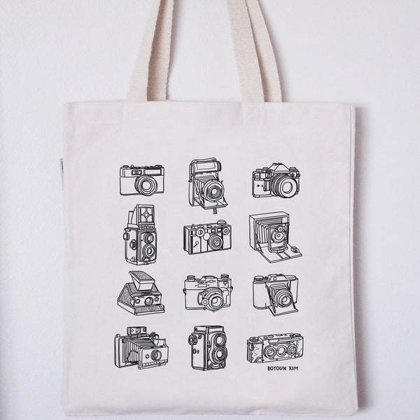 Organic Cotton Heavy Canvas Tote Bag-Cameras