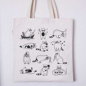 Raccoon-Organic Cotton Heavy Canvas Tote Bag