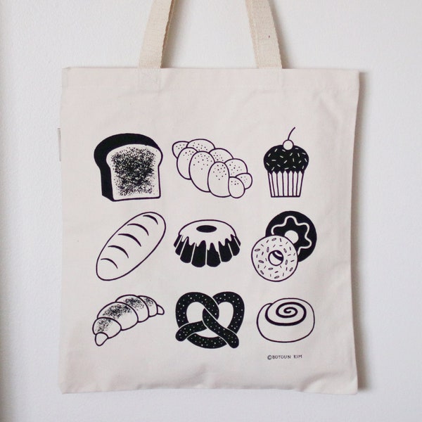 Organic Cotton Heavy Canvas Tote Bag-Breads