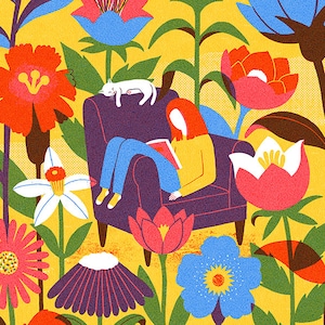 Sleepy Afternoon, Giclée art print 11&quot; x 14&quot; | Limited Edition, Original Screenprint 14&quot; x 18&quot;