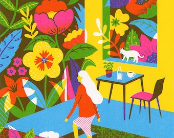 Flowery Loft, Original Screenprint