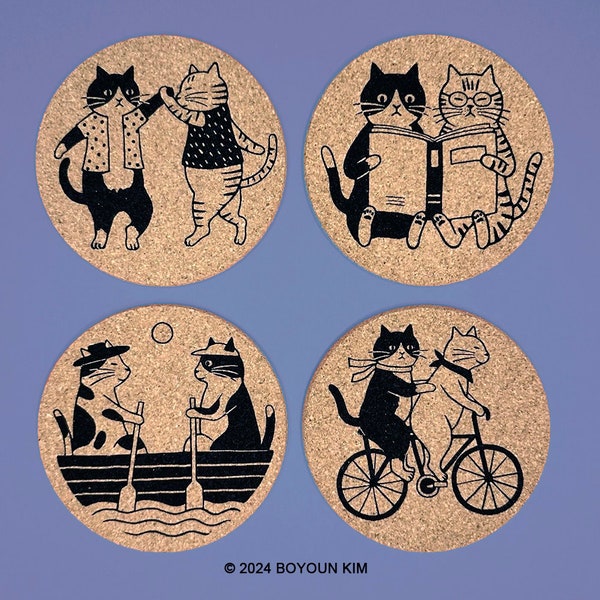 Purrfect Partners Coaster Set