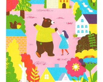 Bear Dance, Original Screenprint