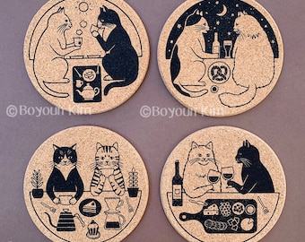 Cat Pairings Coaster set