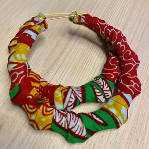 アフリカンプリント バンブーフープイヤリング