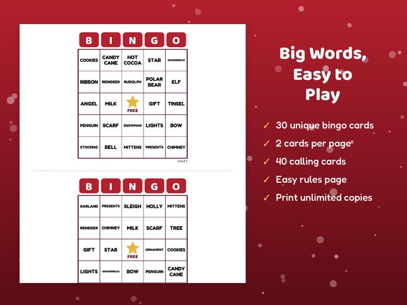 Christmas Party Games Bundle, 5 Printable Games for Kids, Families and ...