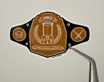 World Embalming Champion belt sticker