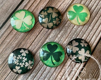 St. Patrick's Day Magnets Set of 6, Luck of the Irish magnets, Shamrock Office Decor