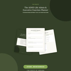 ADHS-Planer für Erwachsene | Arbeitsbuch für exekutive Funktionen | Alltags-Planer zum Ausdrucken | Zeitblindheits-Tracker | PDF-Download