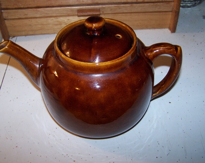 Brown USA Pottery TEAPOT Nice Vintage Brown Glaze Teapot Large Etsy
