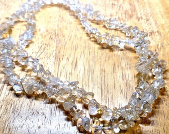 vintage clear bead strand or necklace, craft, repurpose G2