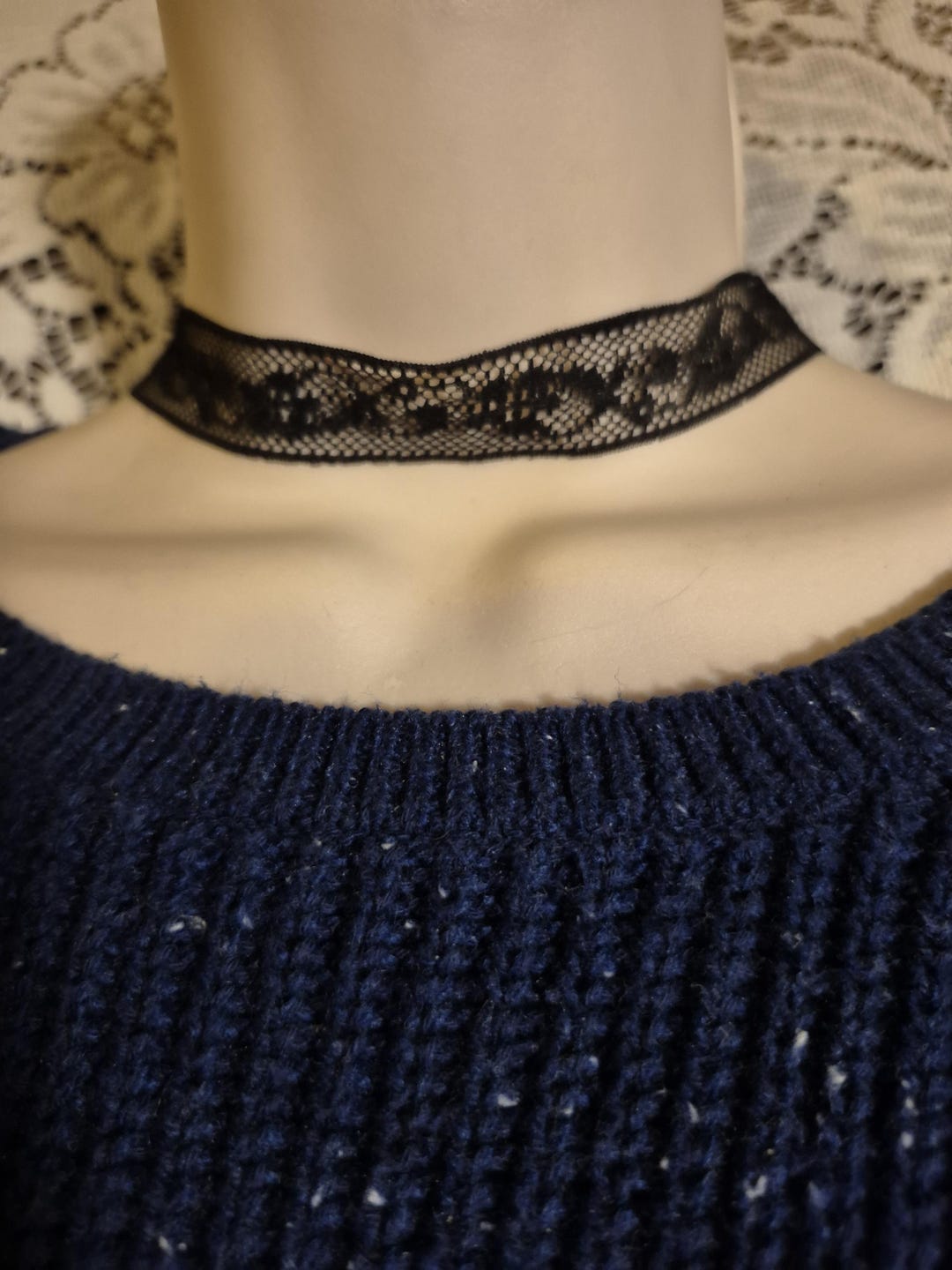 Vintage Etc Black Lace Choker Necklace - Etsy