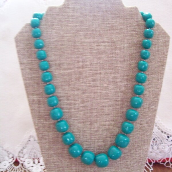Grüne Halskette, Vintage Perlen, Schmuck Estate, Retro, Perlen