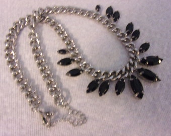 vintage rhinestone chain necklace, craft, repurpose H12