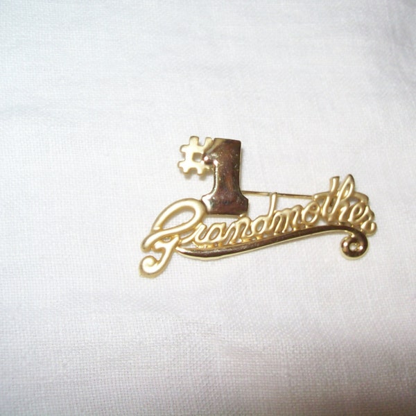 Vintage #1 Grandmother pin brooch