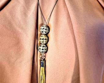 Vintage INC rhinestone tassel necklace
