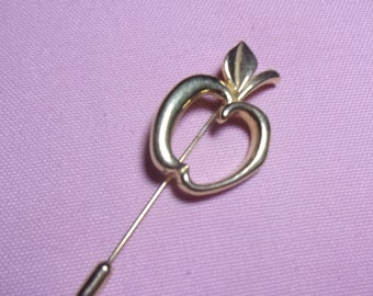 vintage gold tone apple stick pin