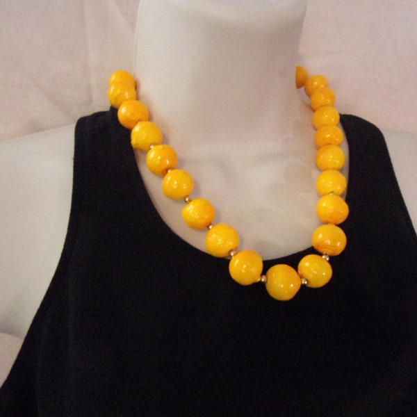 vintage orange beaded necklace, craft, repurpose