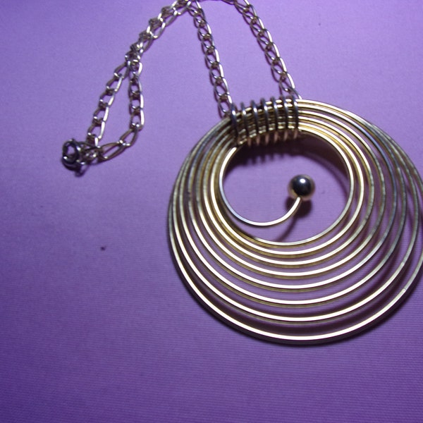vintage large pendant necklace, wear or craft, repurpose